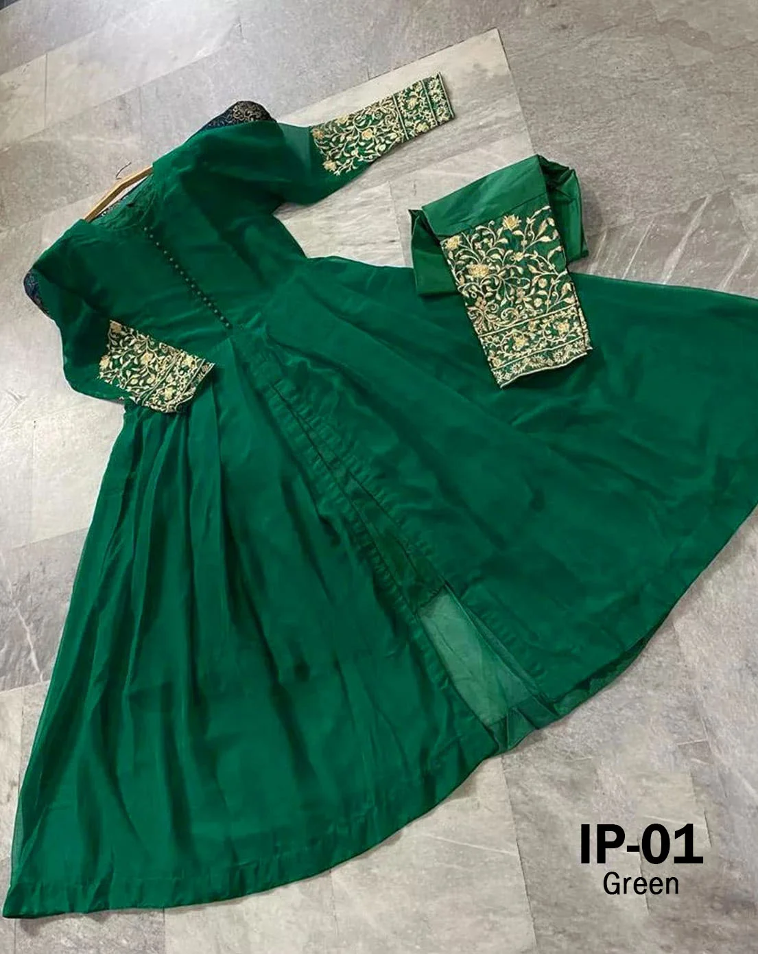 Front Open Style Embroidered Party Wear Maxi 2-Piece  RM Clothing Brand