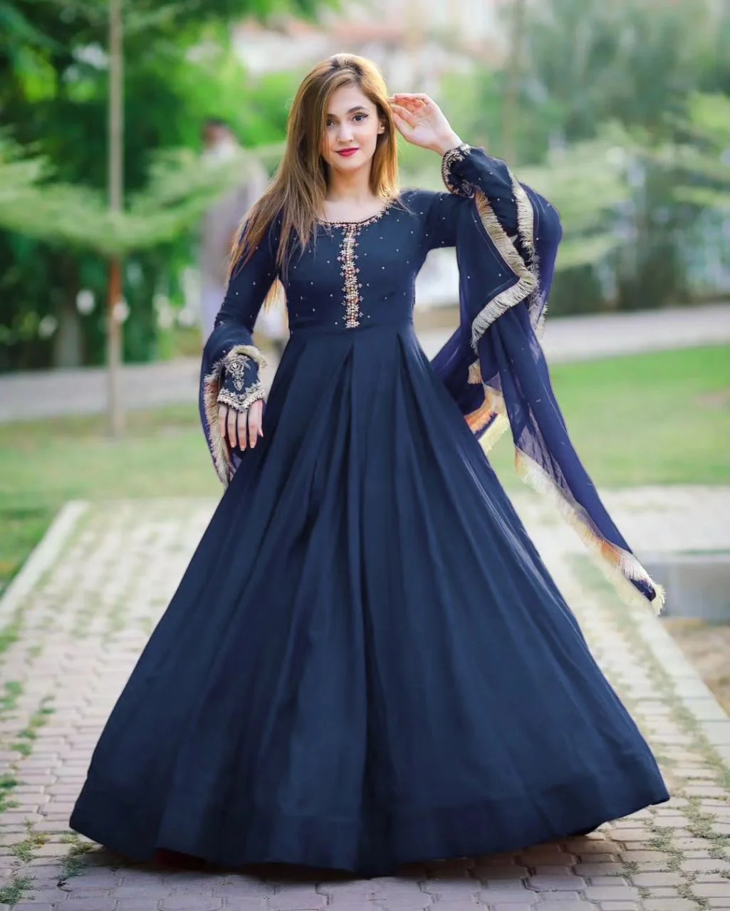 Fairy Maxi Embroidered Party Wear 3-Piece