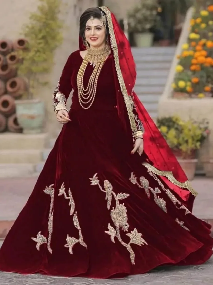 Embroidered Velvet Frock 3-Piece Set Embroidered Velvet Frock 3-Piece Set