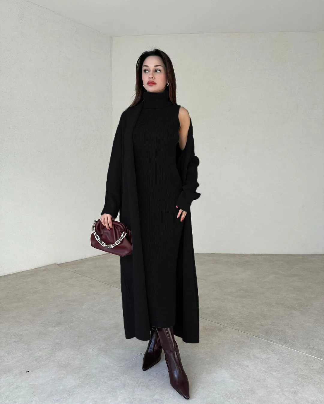 Winter Upper Coat & HighNeck BodyCon