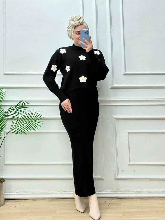 Floral Top & Long Fitted BodyCon Set