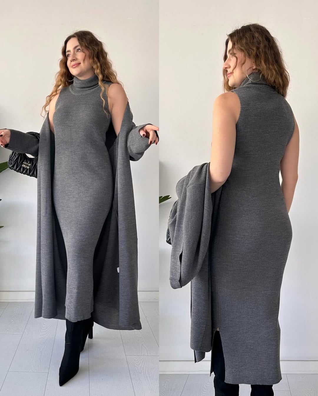 Winter Upper Coat & HighNeck BodyCon