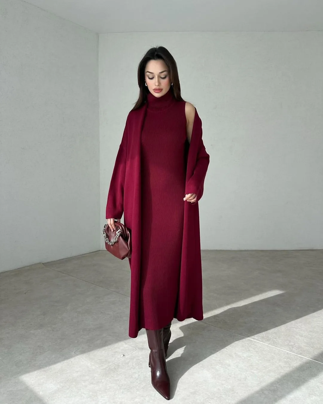 Winter Upper Coat & HighNeck BodyCon