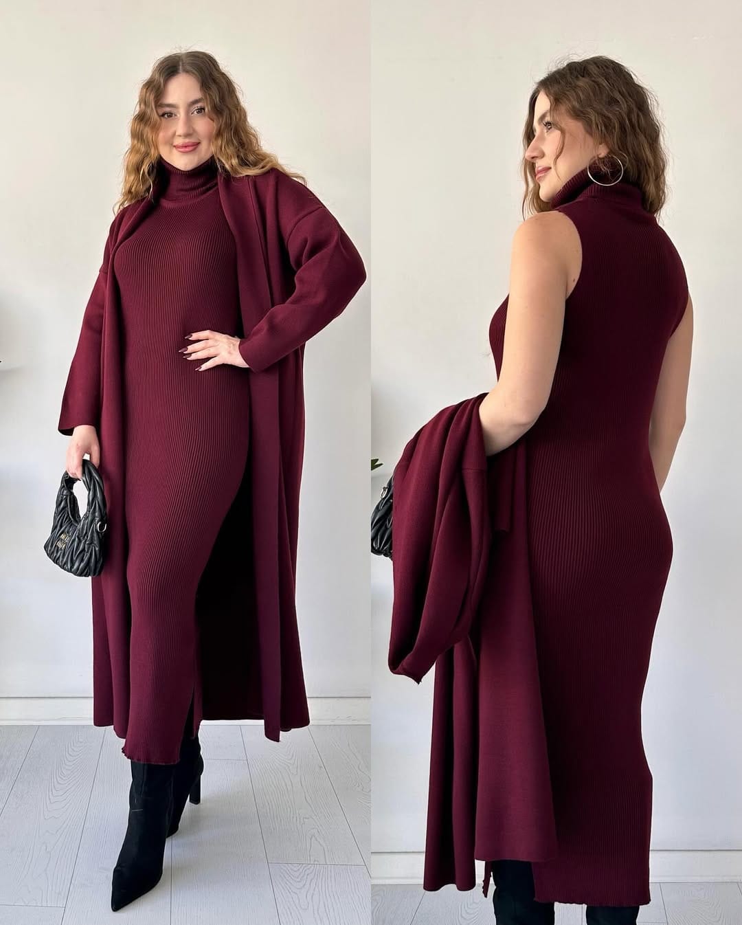 Winter Upper Coat & HighNeck BodyCon