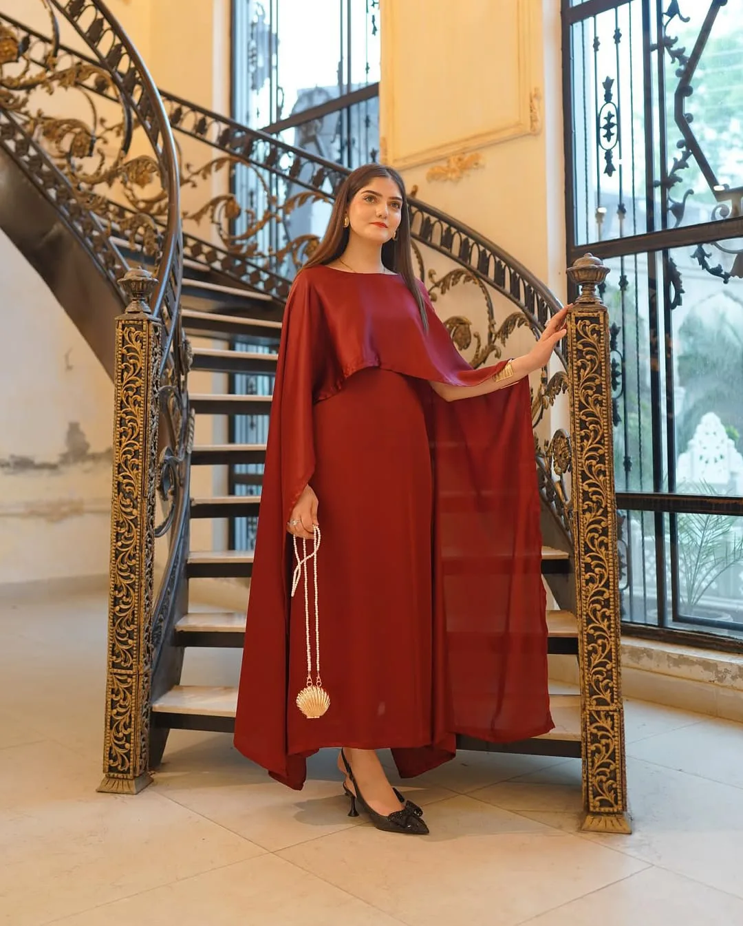 Party Wear Cape Style Maxi