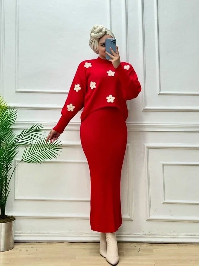 Floral Top & Long Fitted BodyCon Set