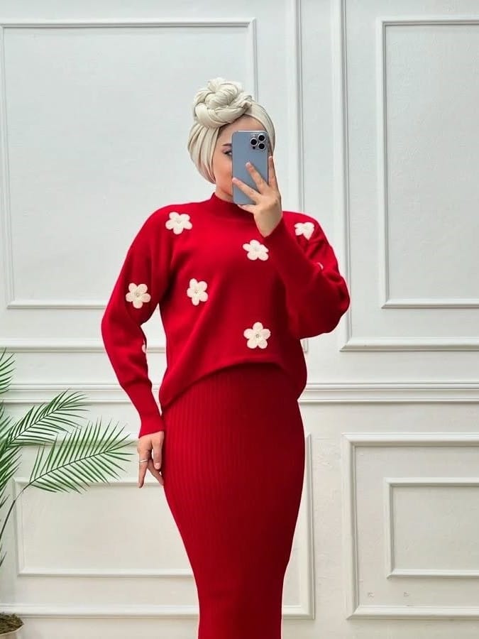 Floral Top & Long Fitted BodyCon Set