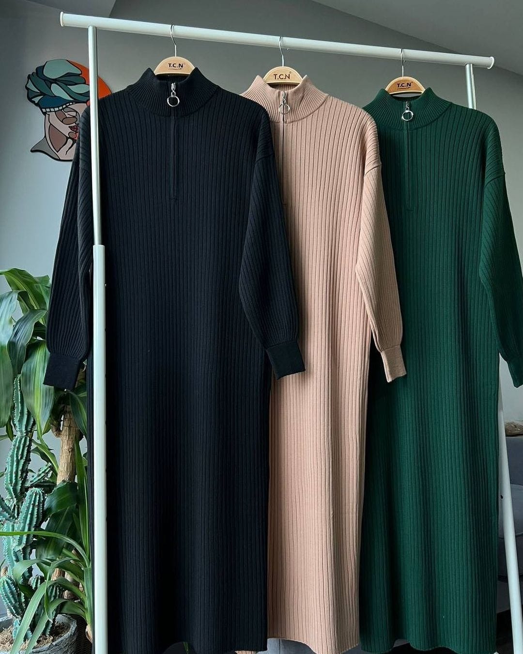 Highneck Long BodyCon Dress