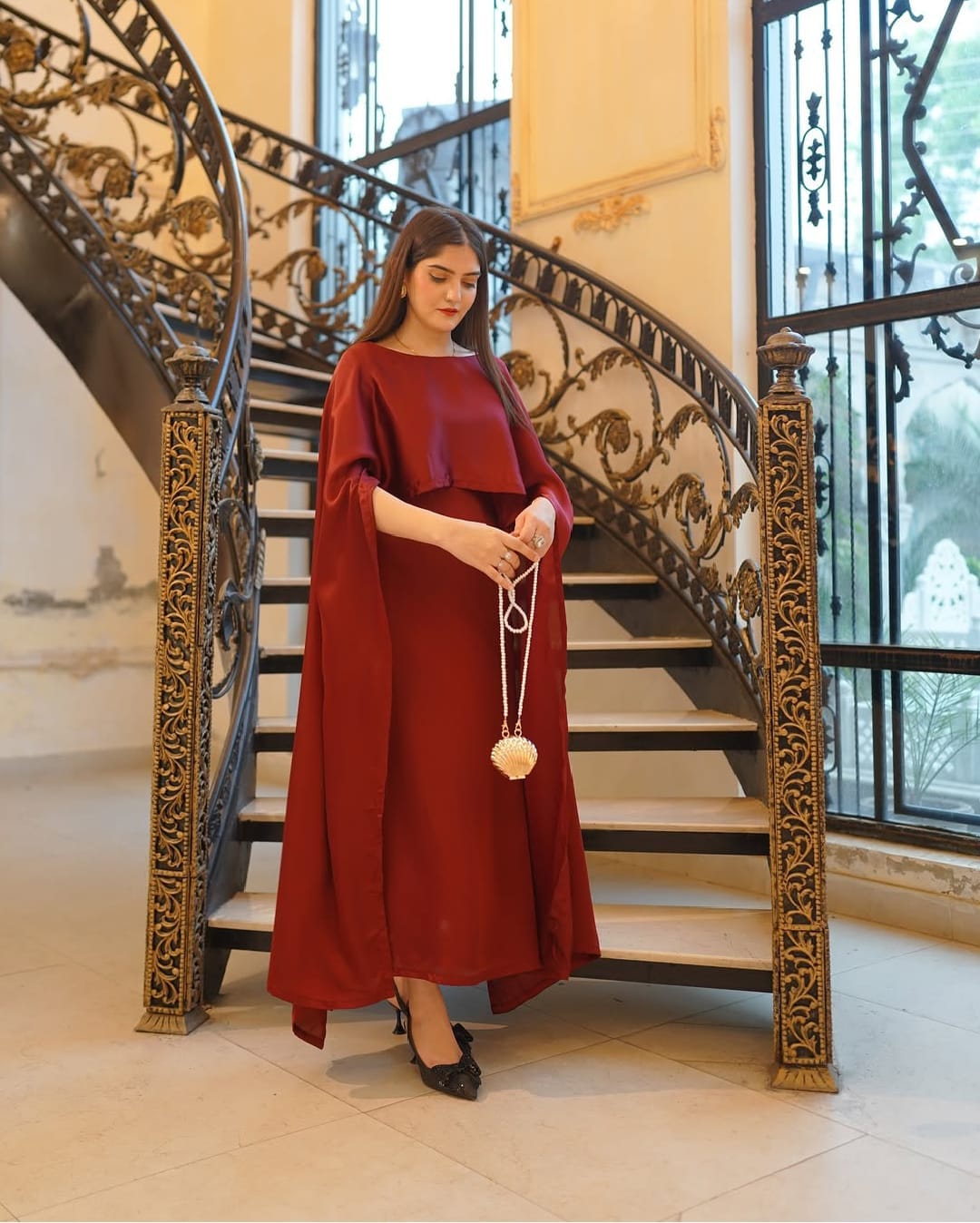 Party Wear Cape Style Maxi