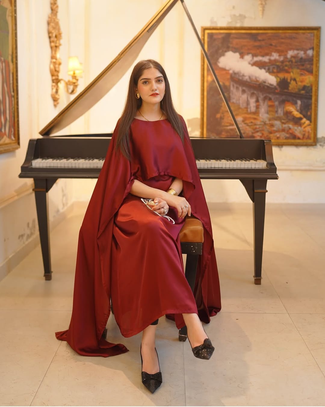 Party Wear Cape Style Maxi