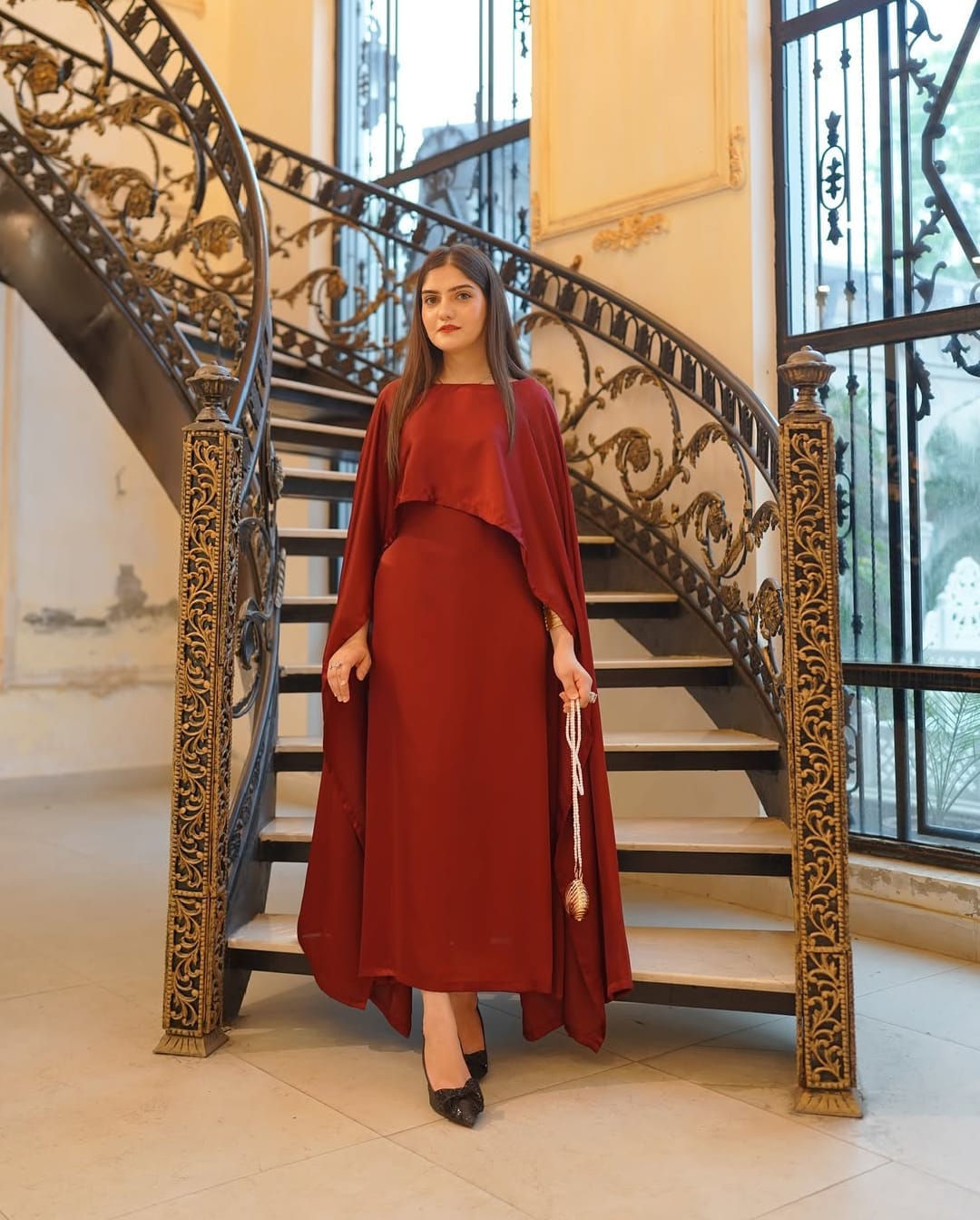 Party Wear Cape Style Maxi