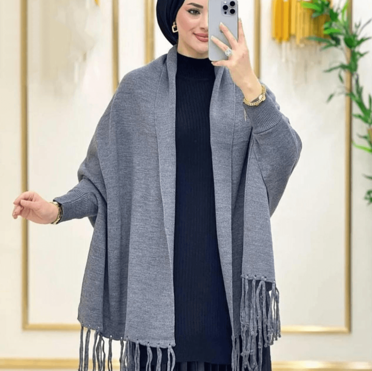 Winter Fleece Poncho Shawl