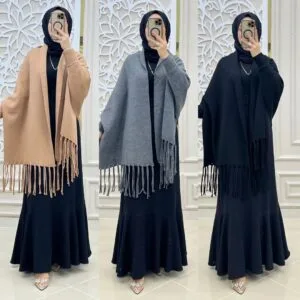 Winter Fleece Poncho Shawl