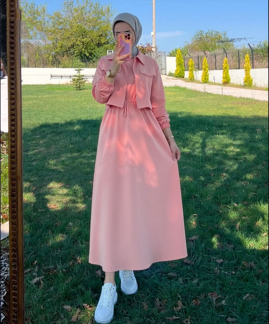 Winter Zipper Jacket with Long Frock