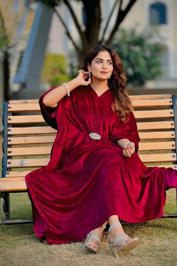 Velvet Kaftan Dress