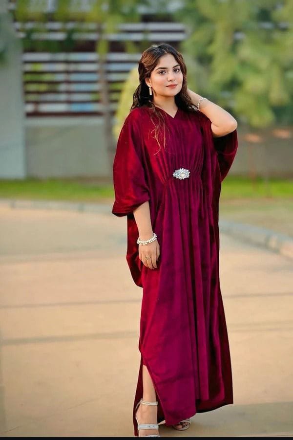 Velvet Kaftan Dress