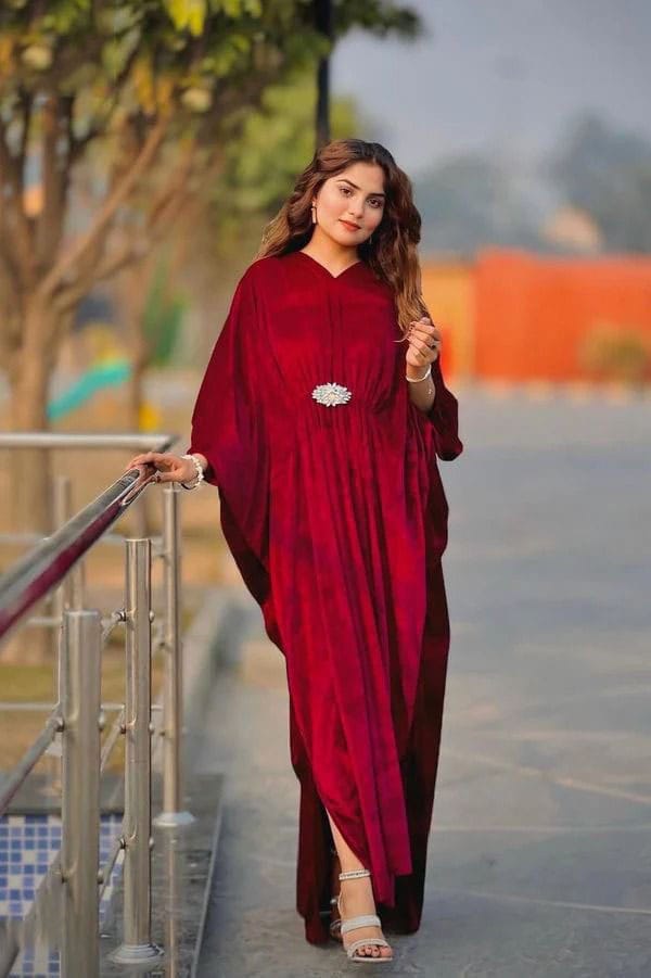 Velvet Kaftan Dress
