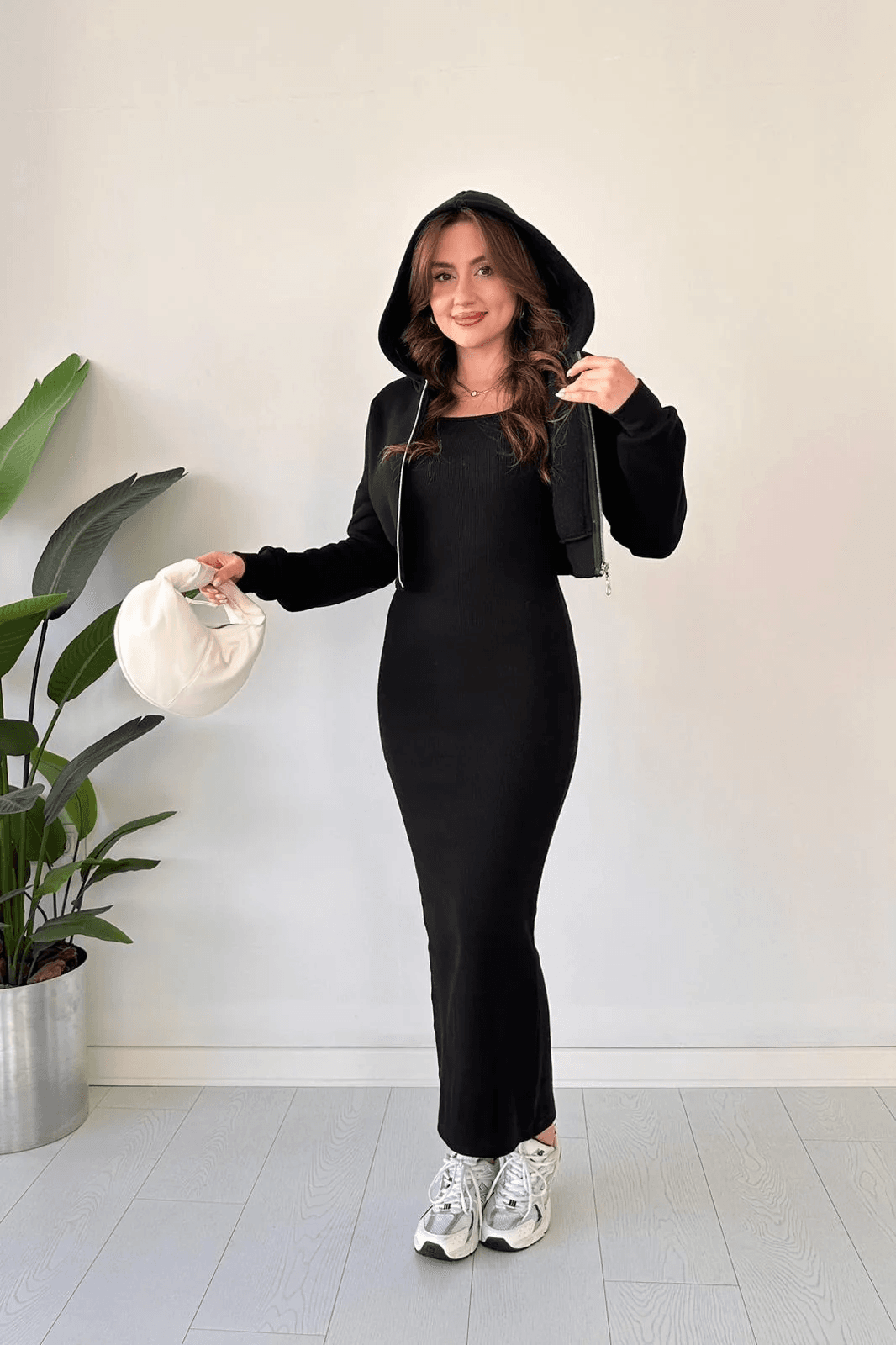 Winter Zipper Hoodie with Fitted Romper 2-Piece