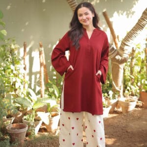 Chic Kurti & Heart Flapper Co-Ord Set