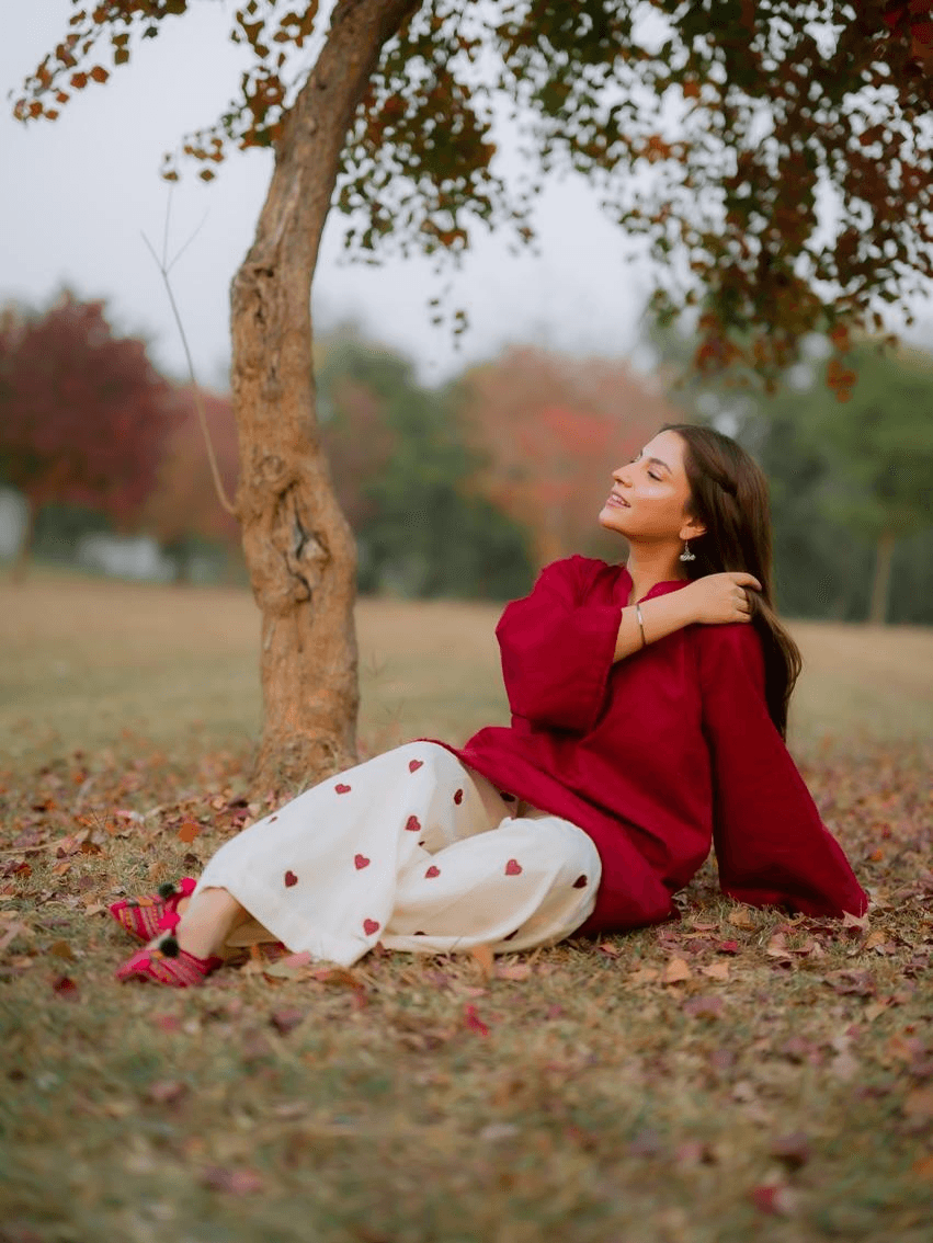 Chic Kurti & Heart Flapper Co-Ord Set