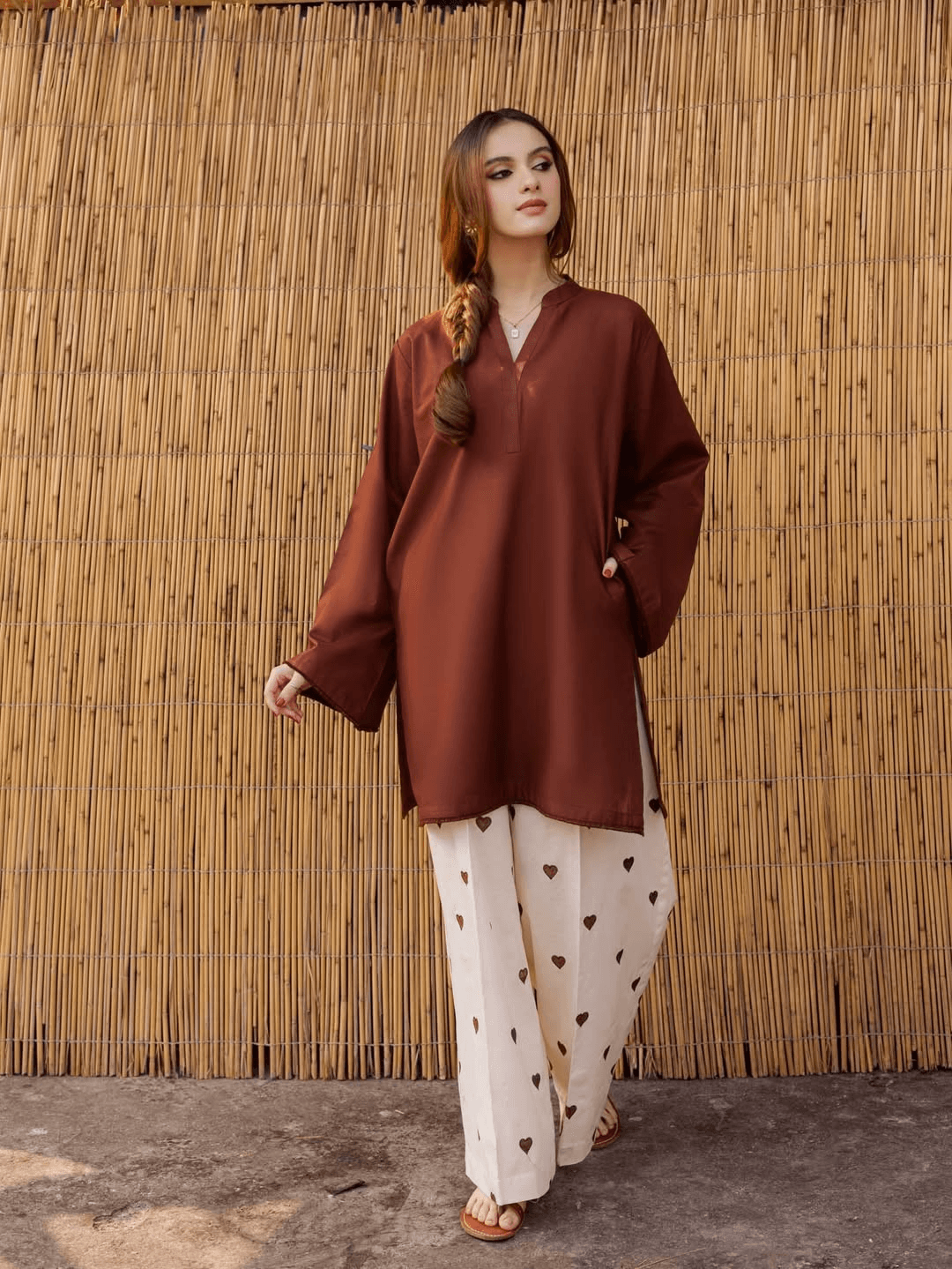 Chic Kurti & Heart Flapper Co-Ord Set