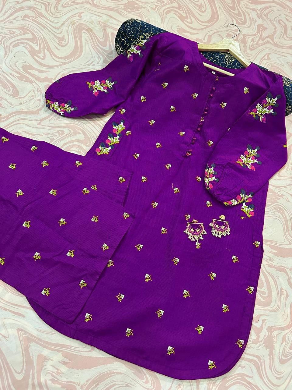 Pocket Embroidered Co Ord Set