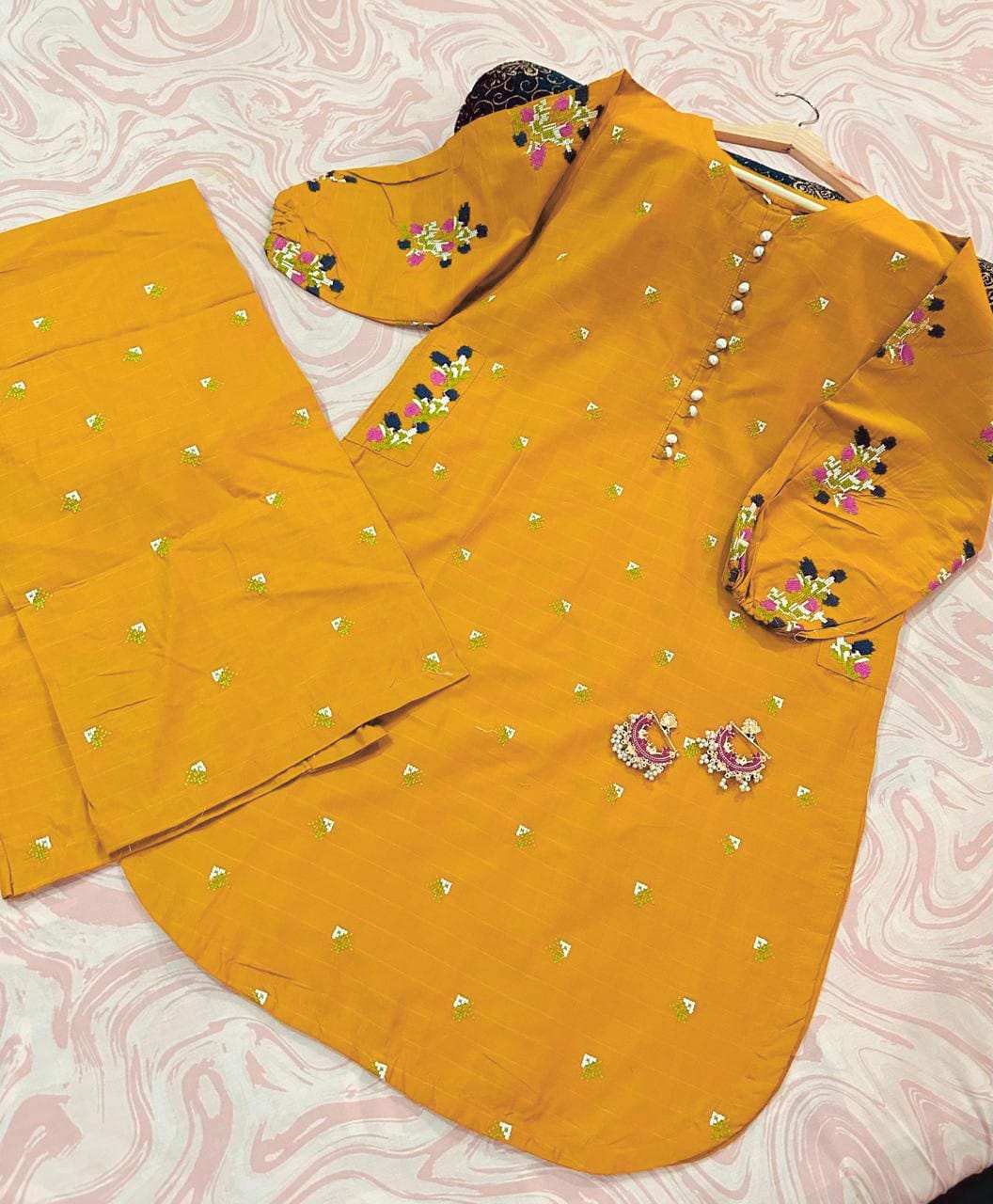 Pocket Embroidered Co Ord Set