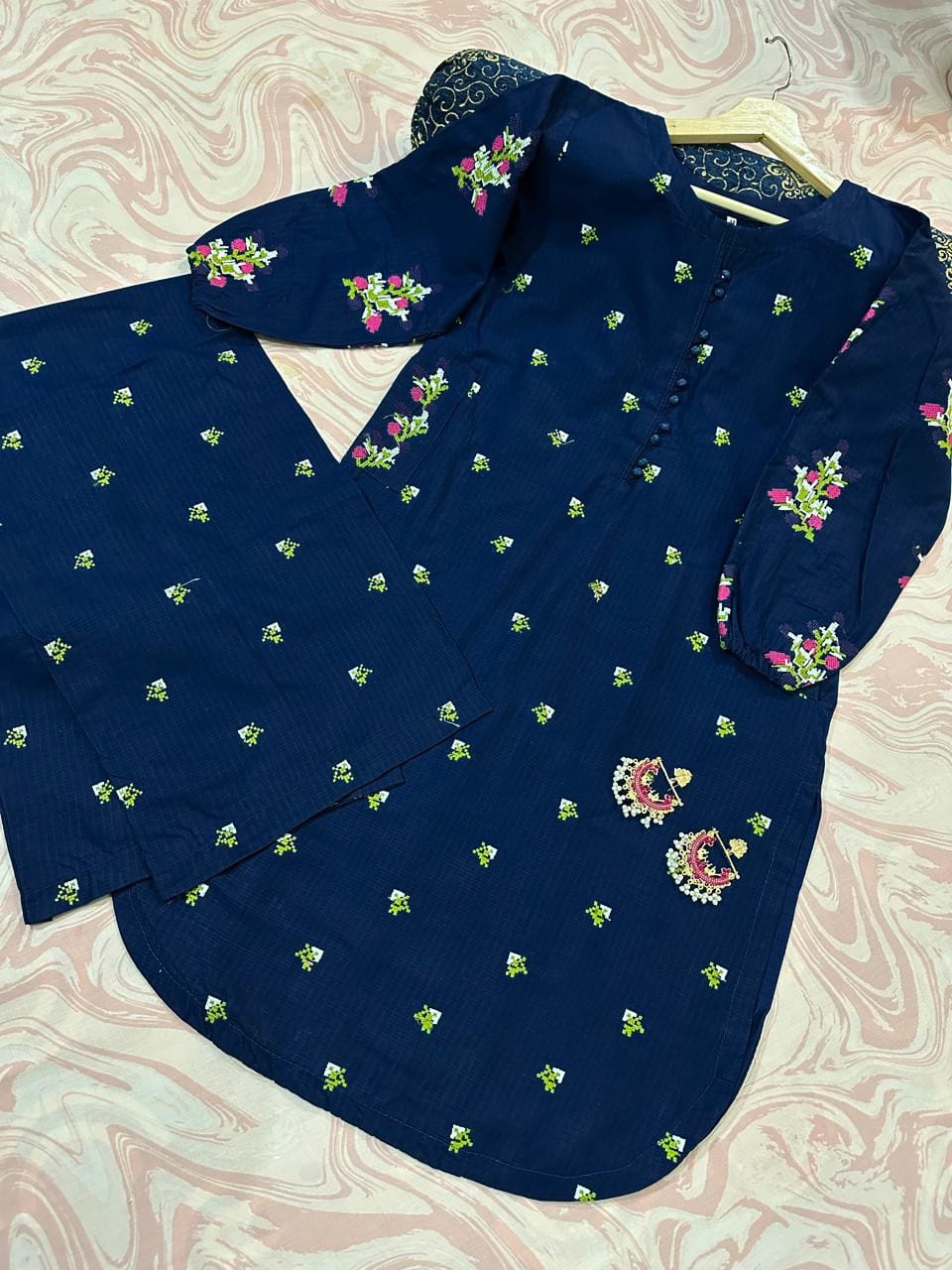 Pocket Embroidered Co Ord Set