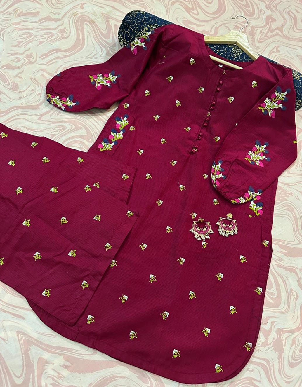 Pocket Embroidered Co Ord Set