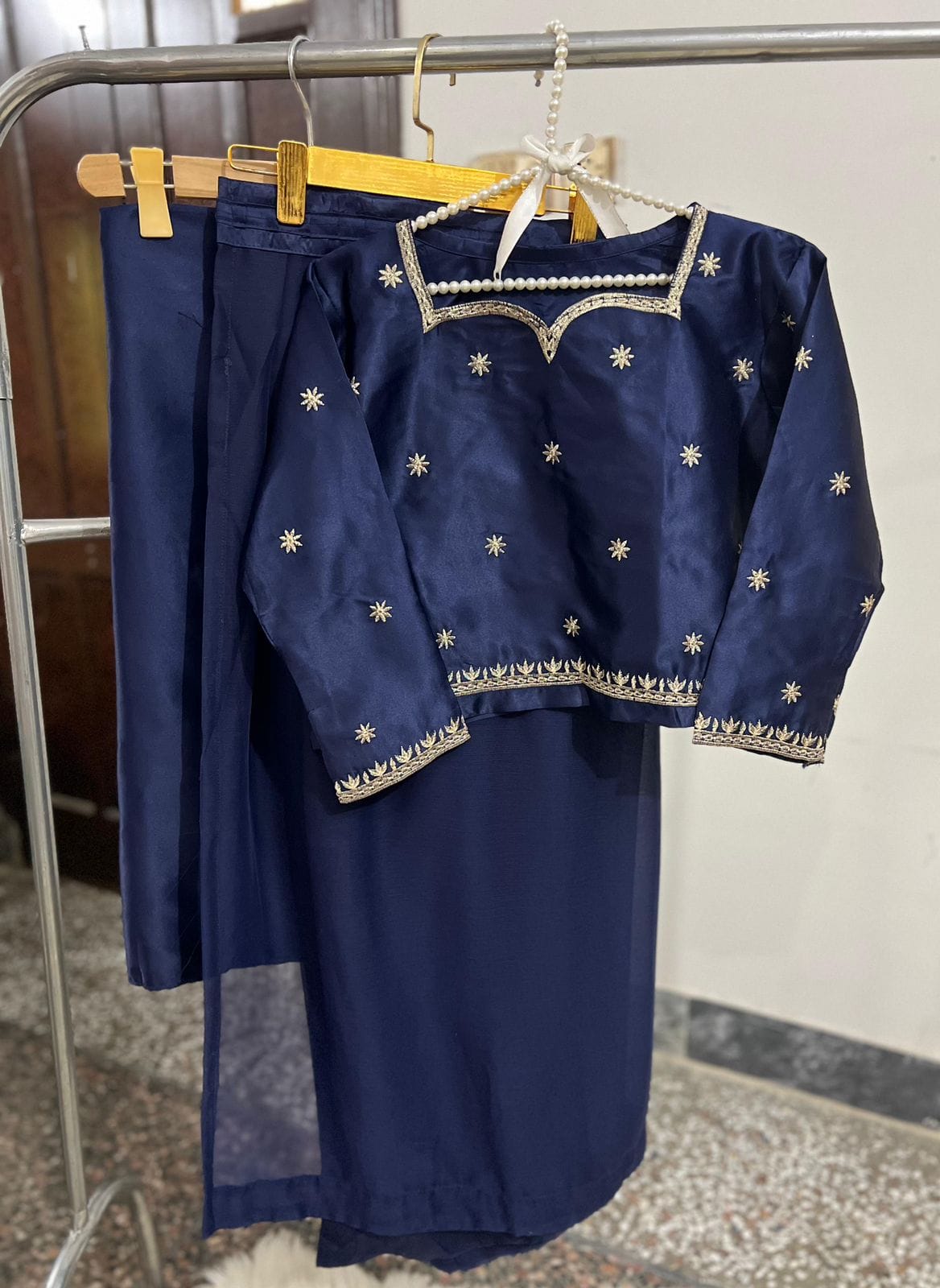Elegant Embroidered Chiffon Saree