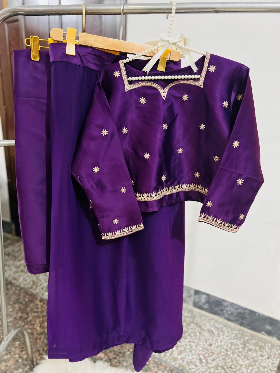 Elegant Embroidered Chiffon Saree