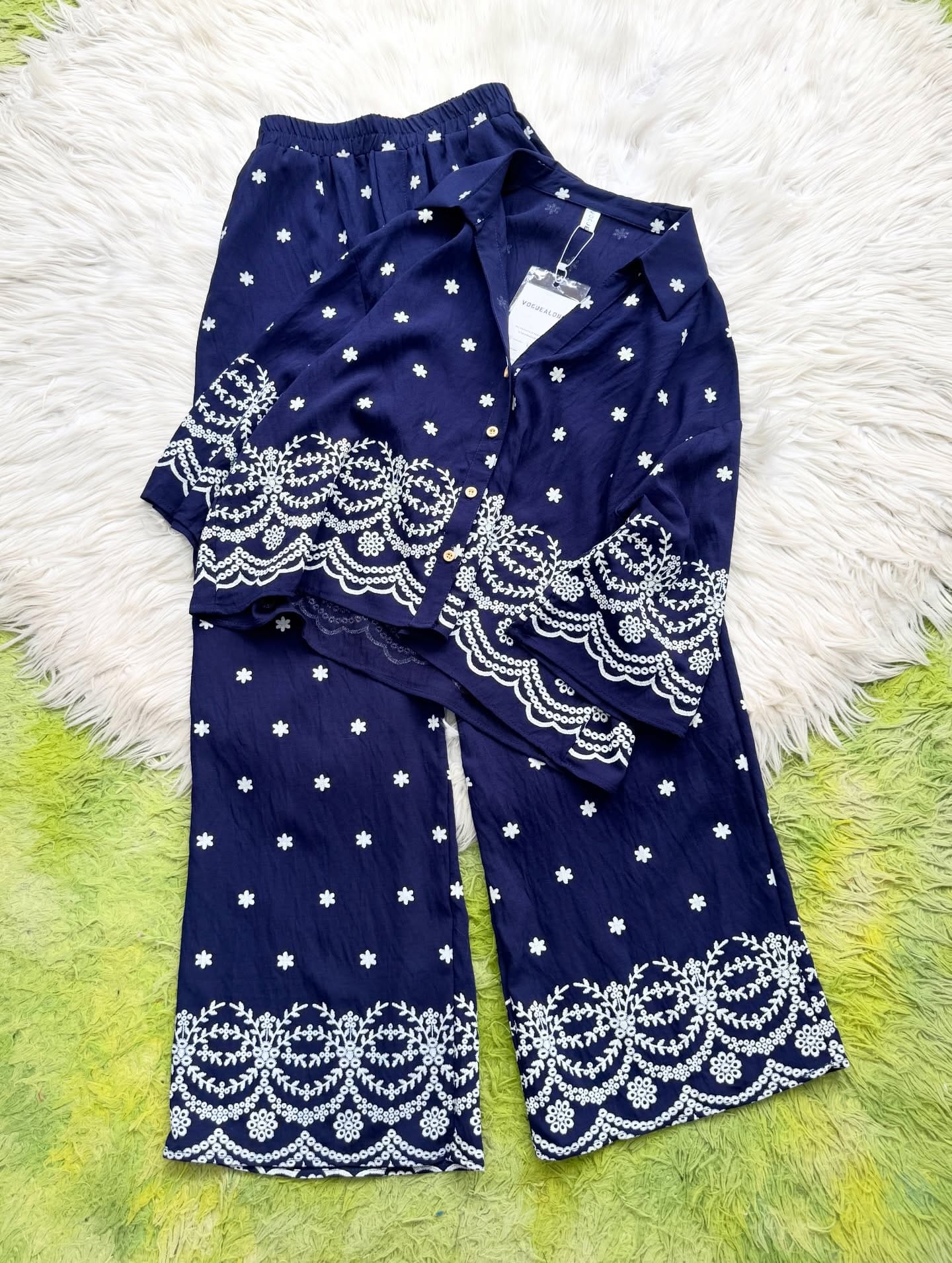 Shirt & Flapper Chikankari Embroidered Co-Ord Set