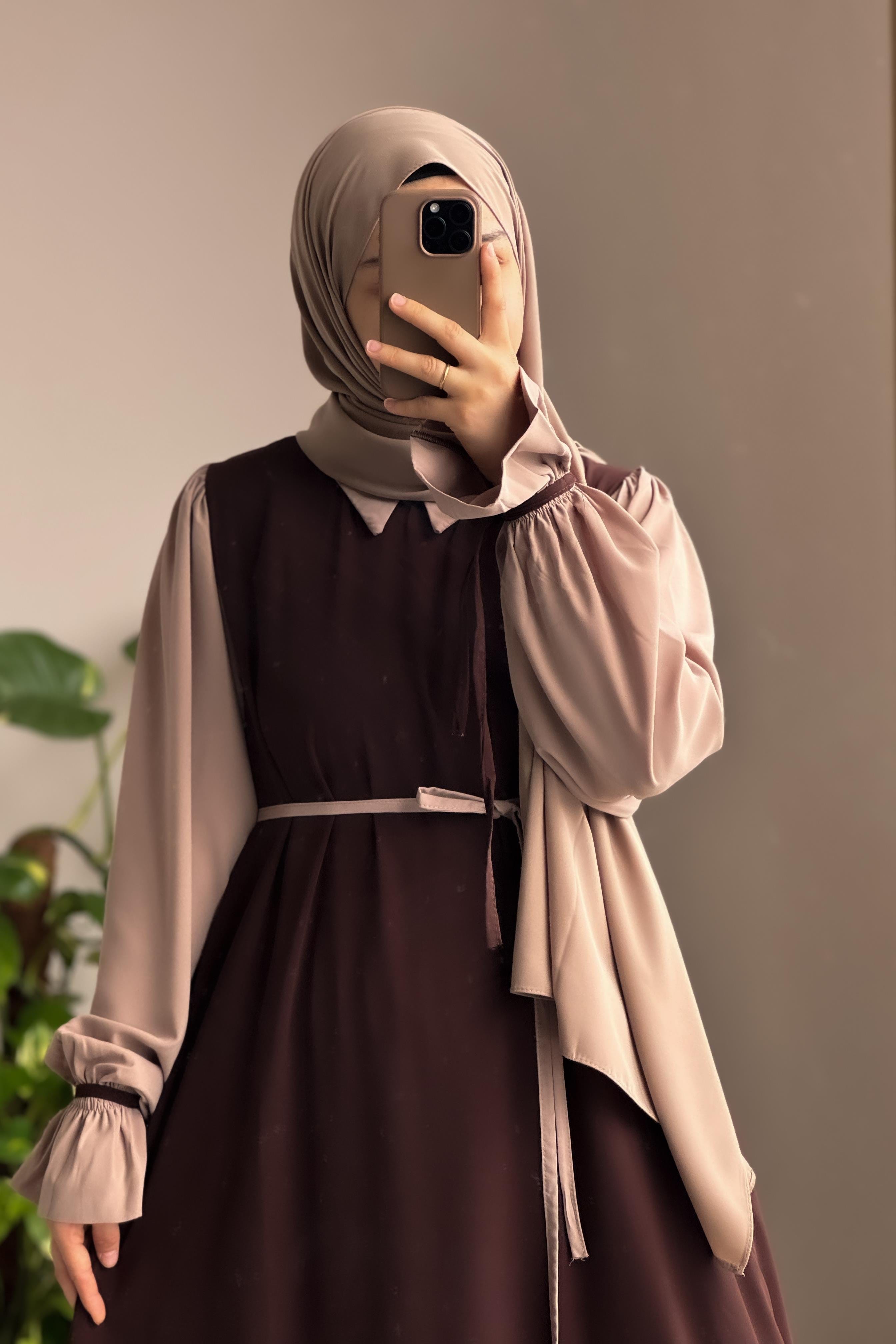 Modest Collar Abaya with Stroller