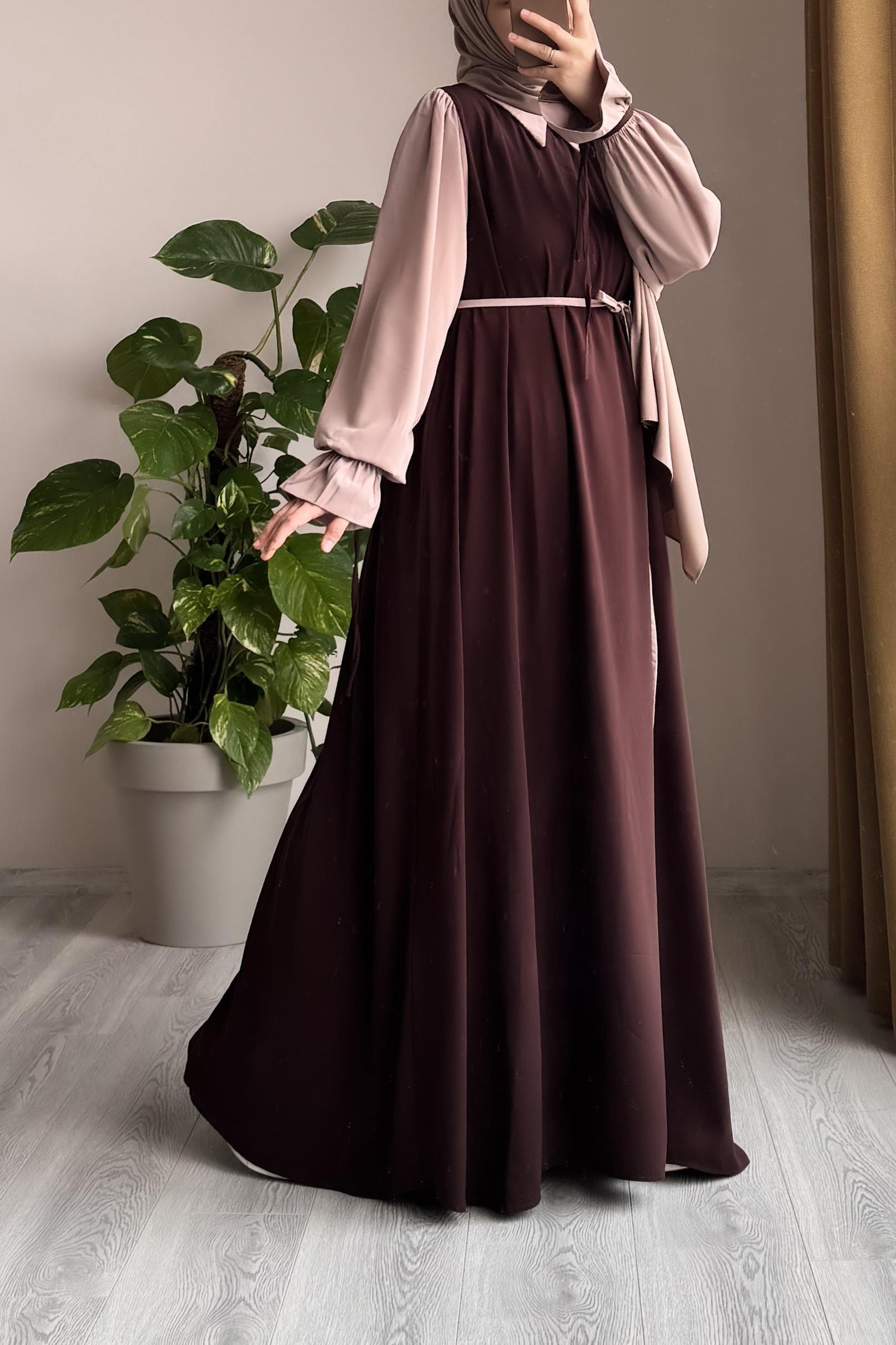 Modest Collar Abaya with Stroller