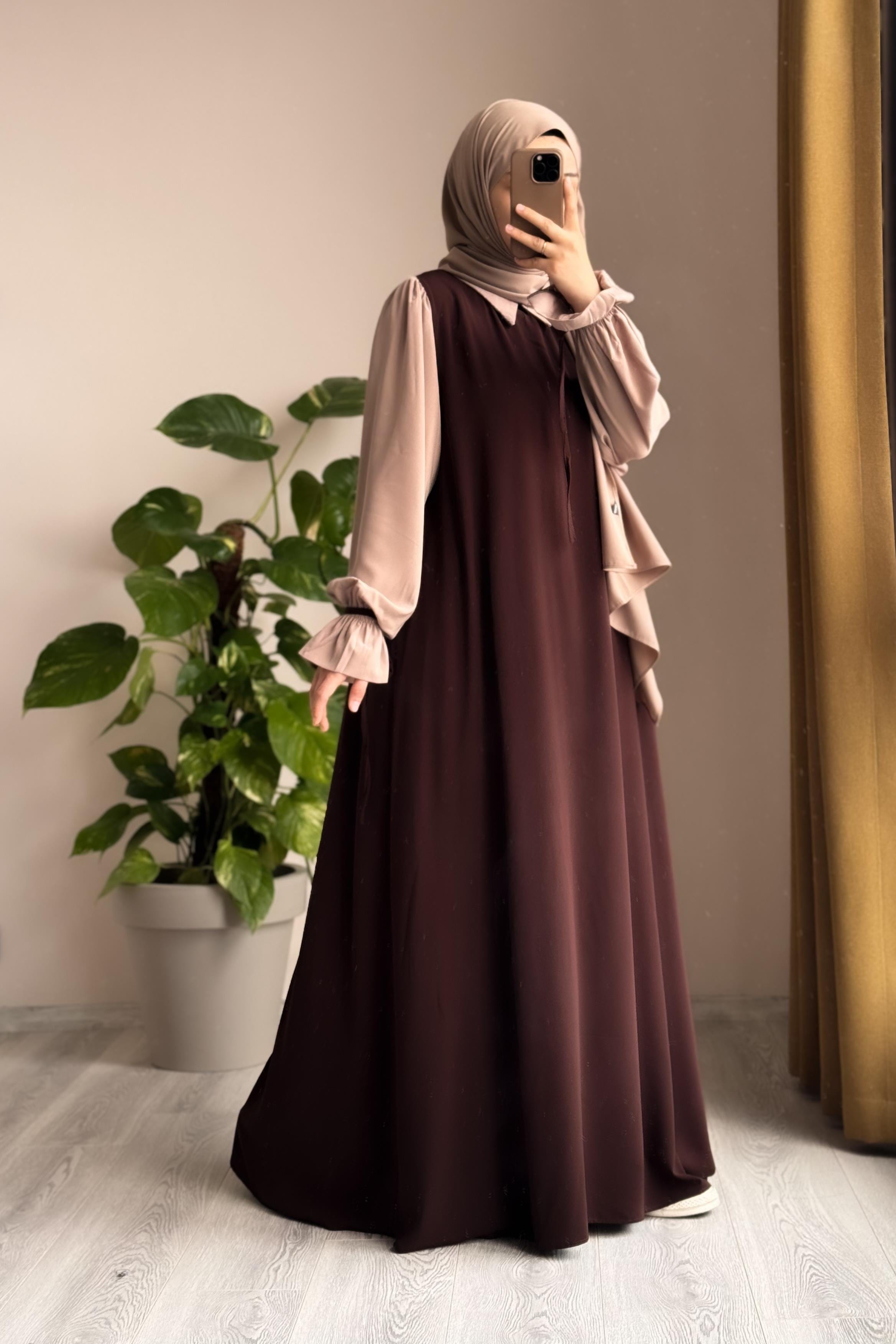 Modest Collar Abaya with Stroller