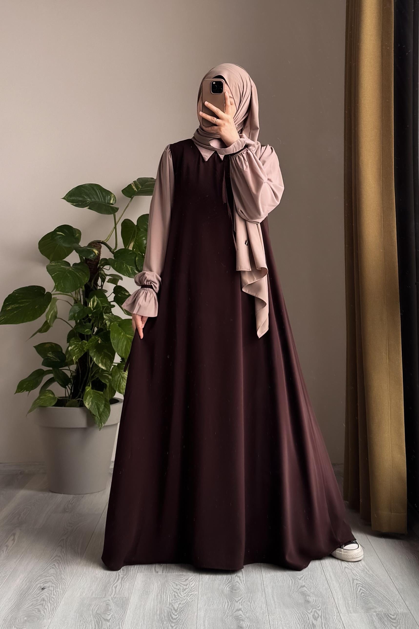 Modest Collar Abaya with Stroller