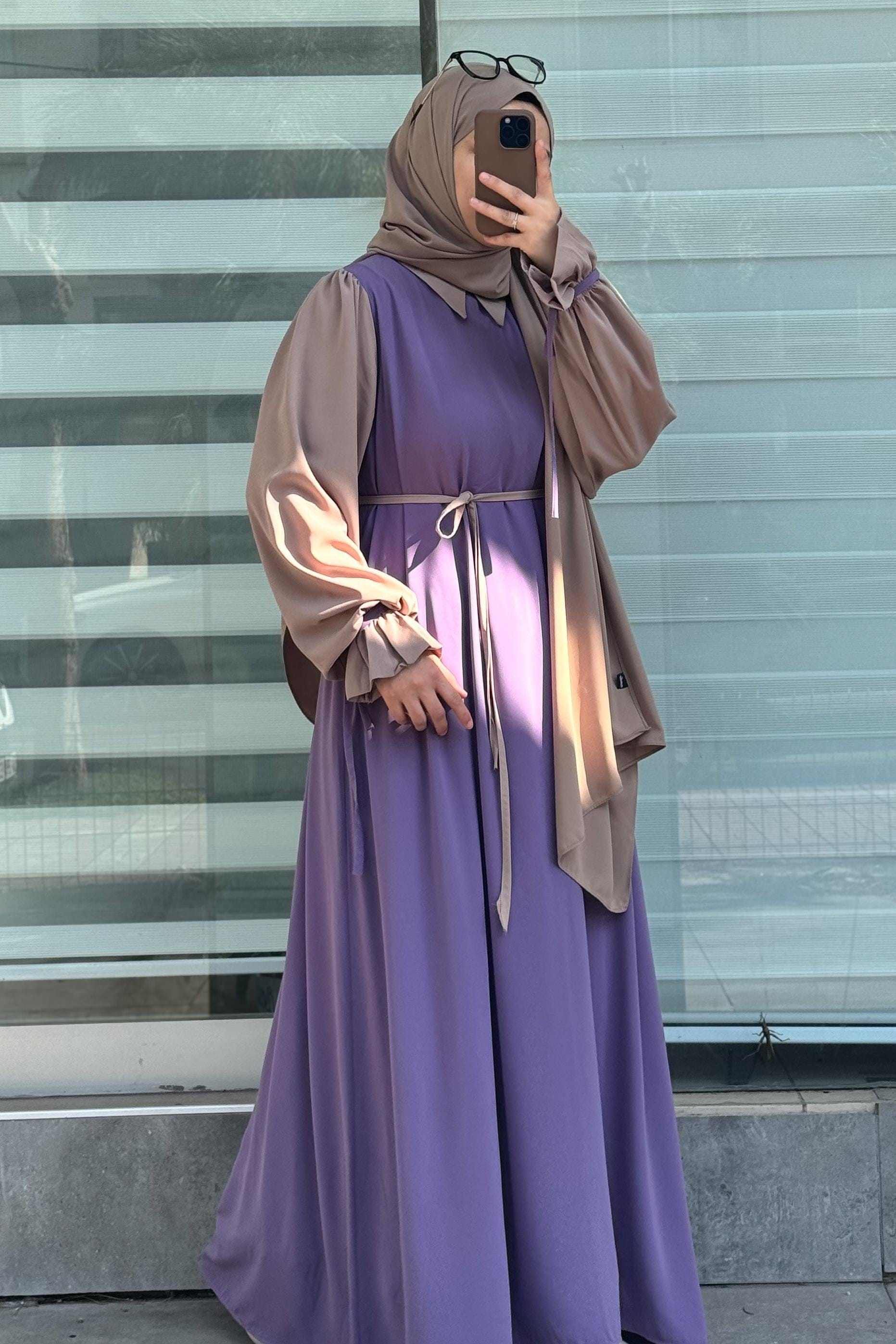 Modest Collar Abaya with Stroller