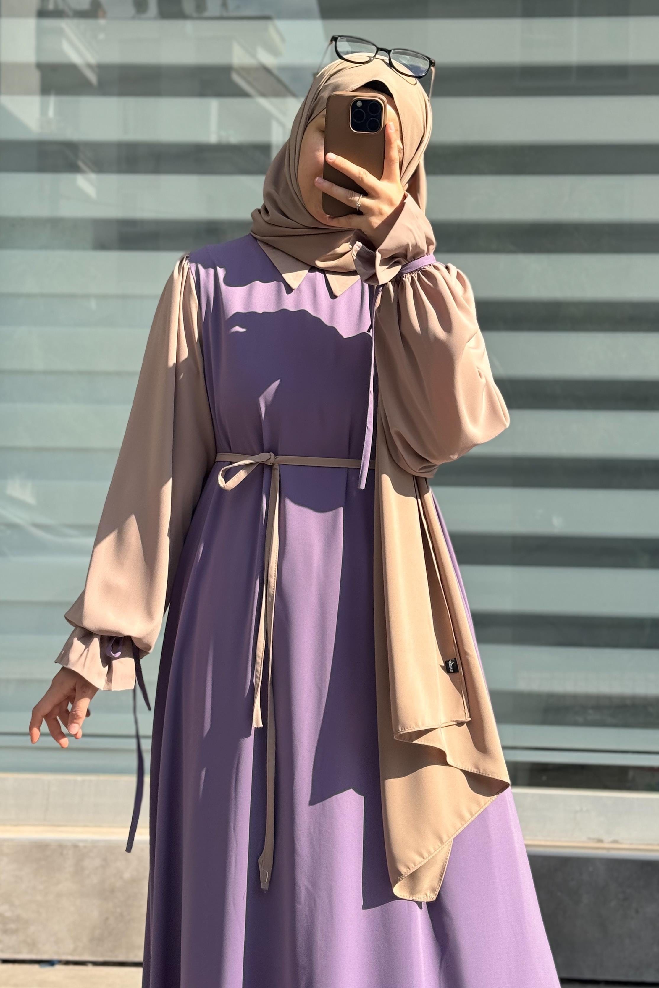 Modest Collar Abaya with Stroller