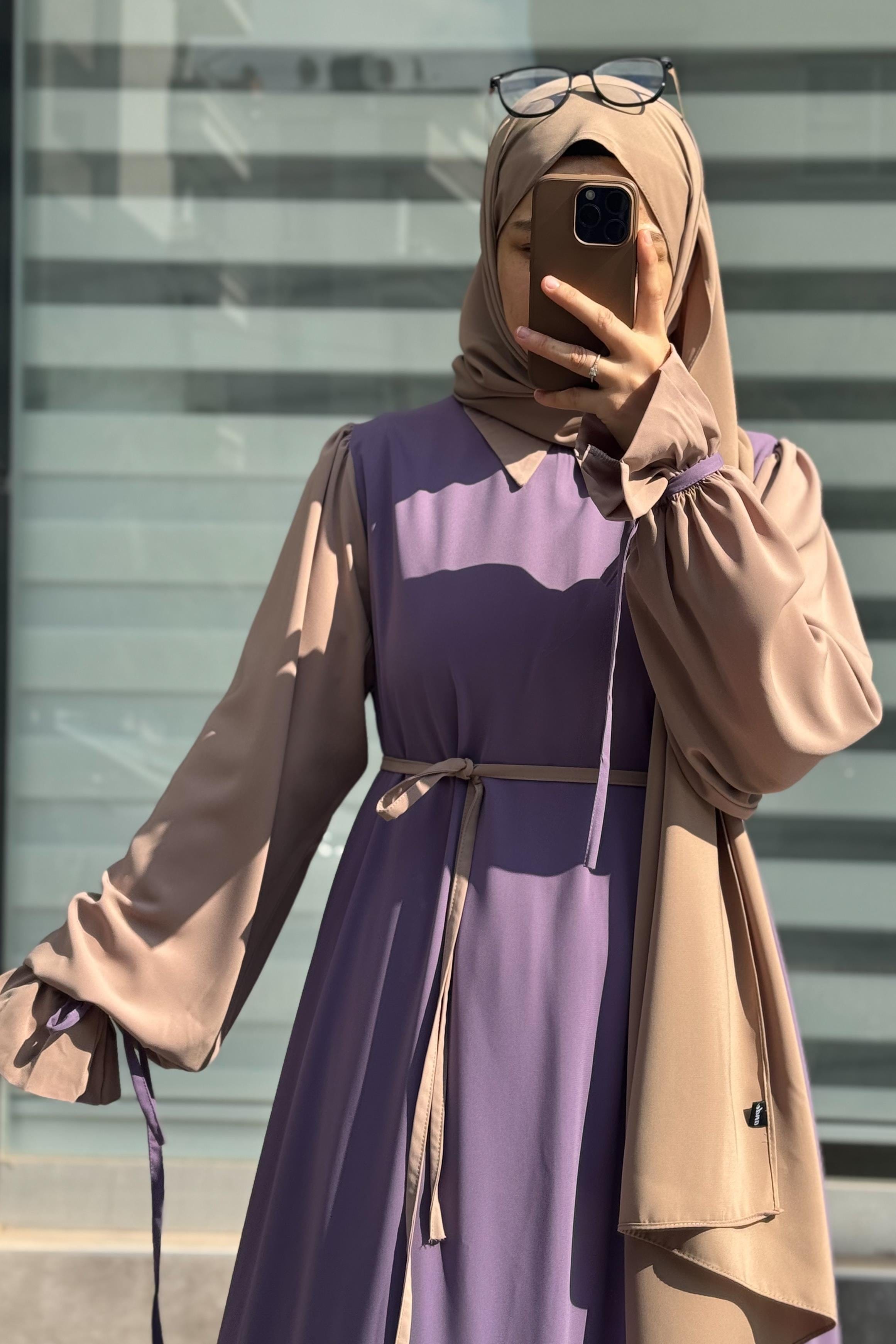 Modest Collar Abaya with Stroller
