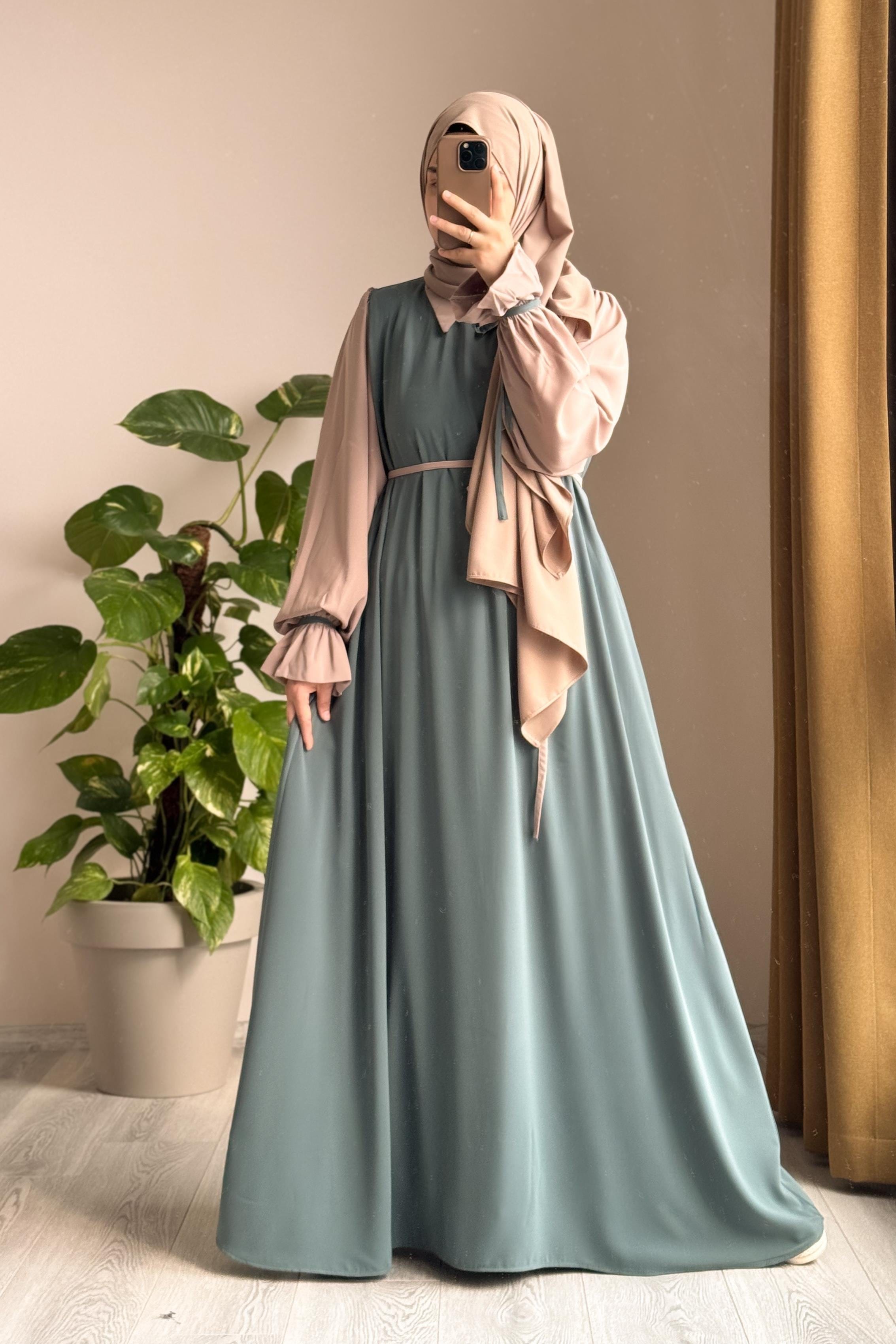 Modest Collar Abaya with Stroller