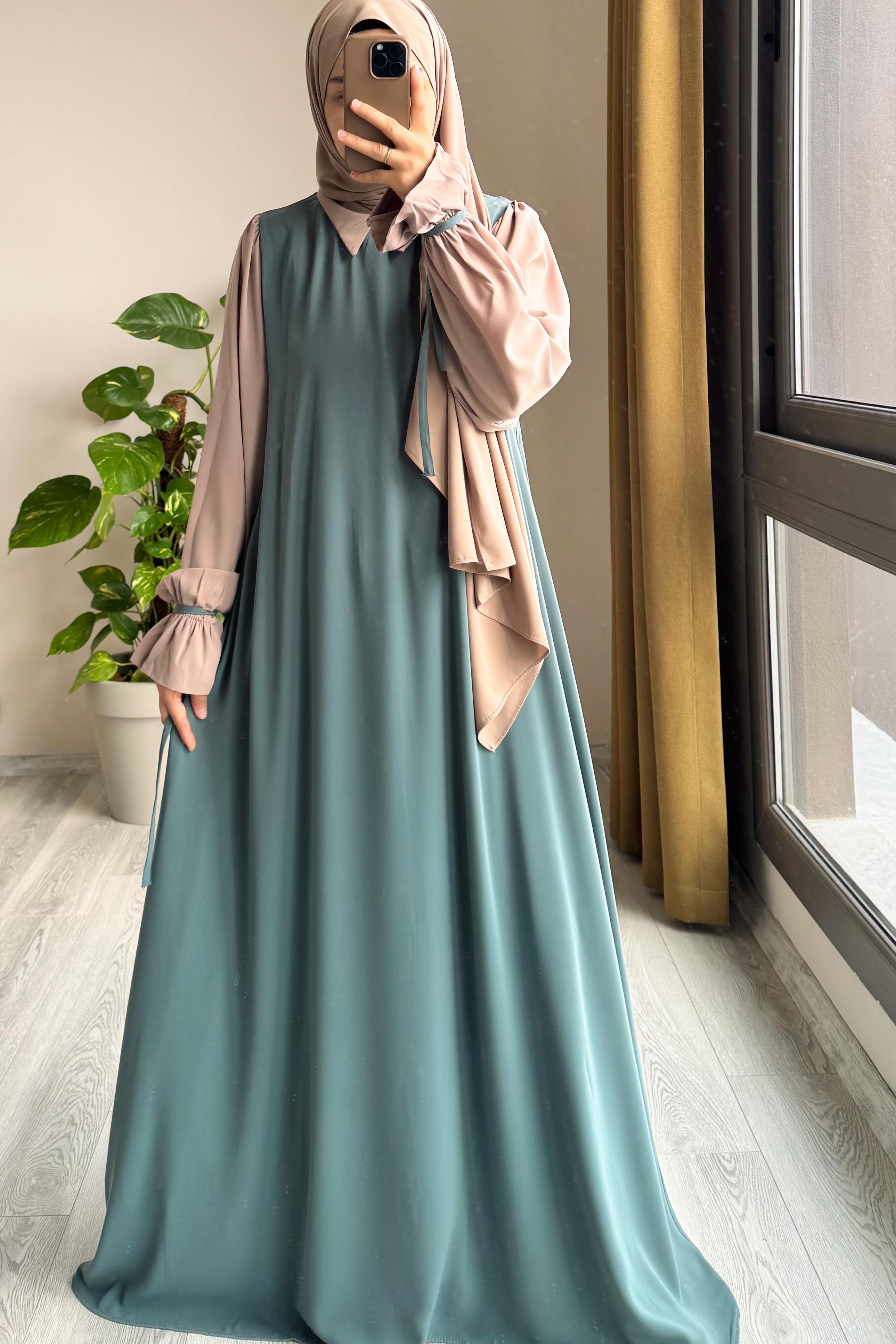Modest Collar Abaya with Stroller