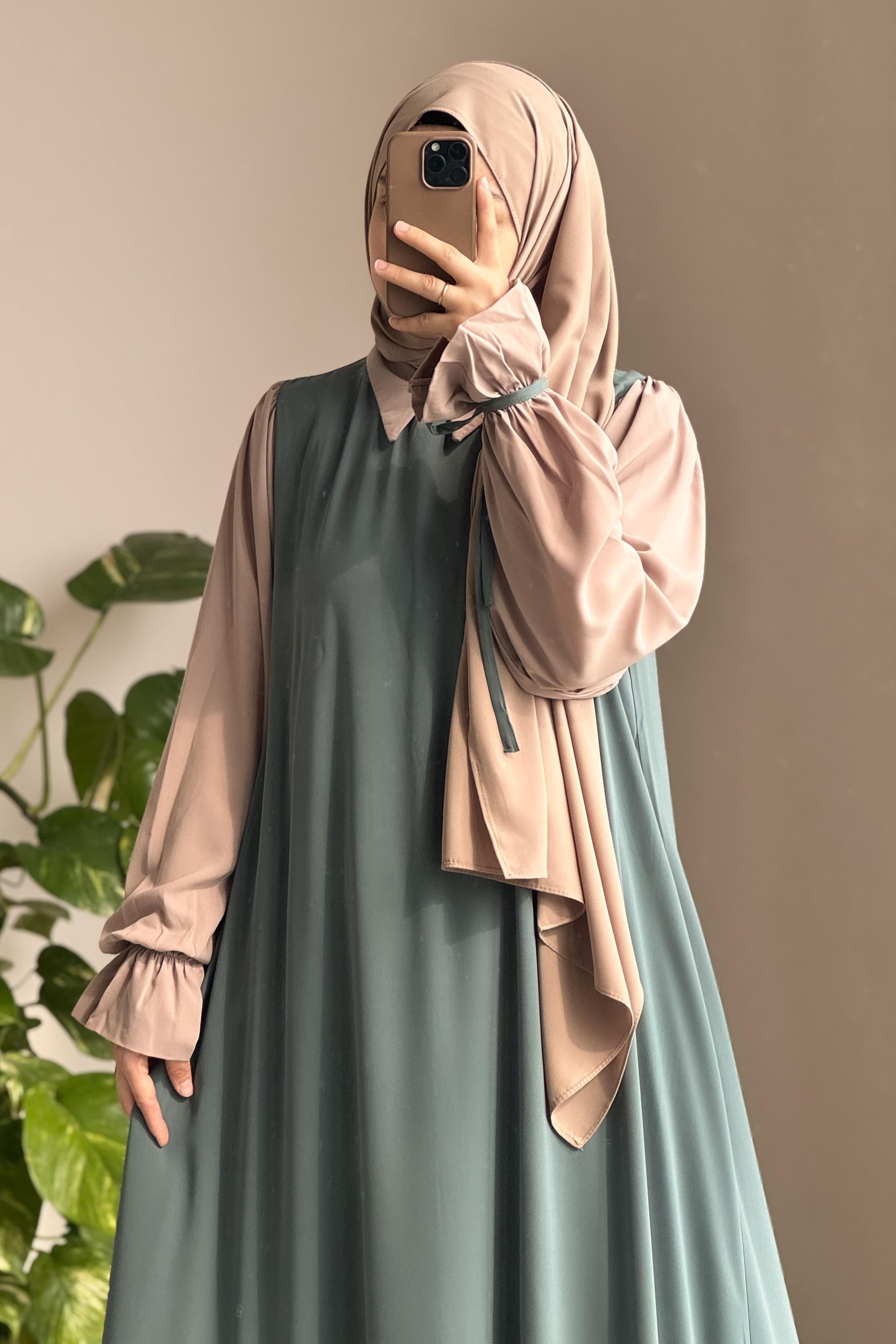 Modest Collar Abaya with Stroller