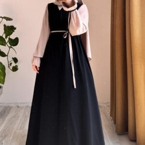 Modest Collar Abaya with Stroller