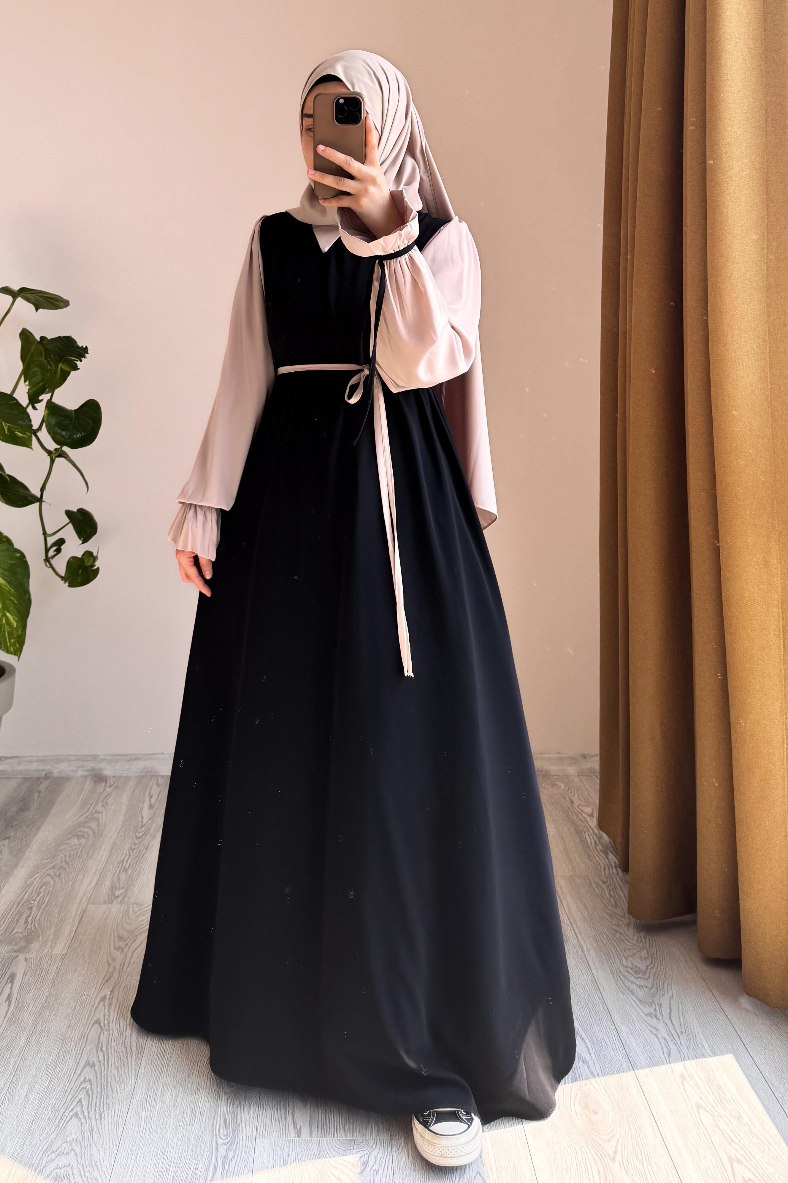 Modest Collar Abaya with Stroller