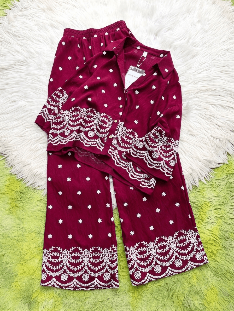 Shirt & Flapper Chikankari Embroidered Co-Ord Set