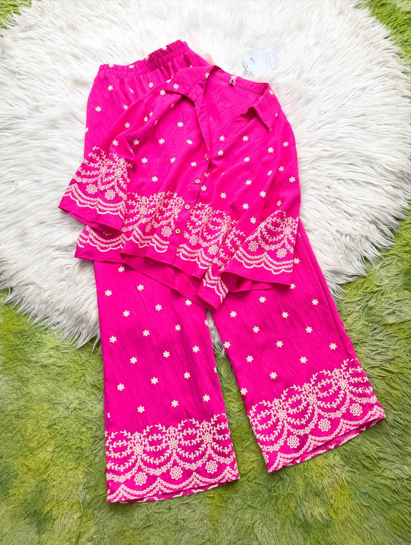 Shirt & Flapper Chikankari Embroidered Co-Ord Set