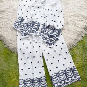 Shirt & Flapper Chikankari Embroidered Co-Ord Set