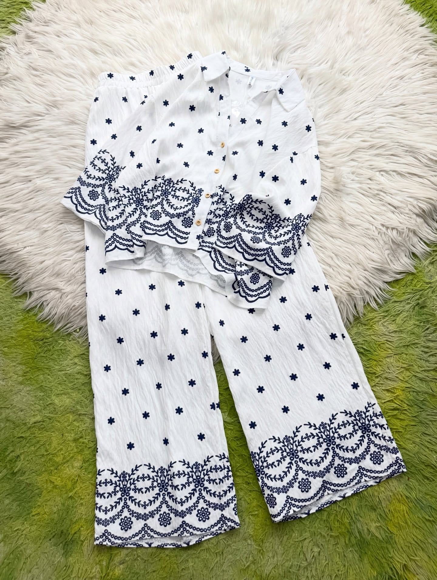 Shirt & Flapper Chikankari Embroidered Co-Ord Set