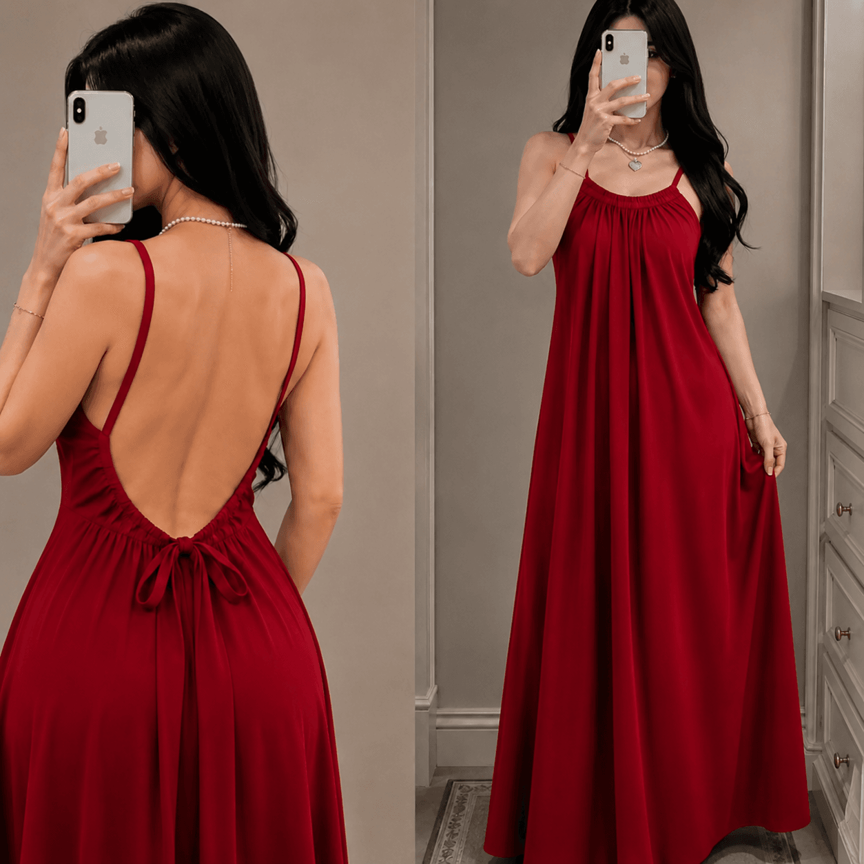Graceful Backless Cami Maxi Dress