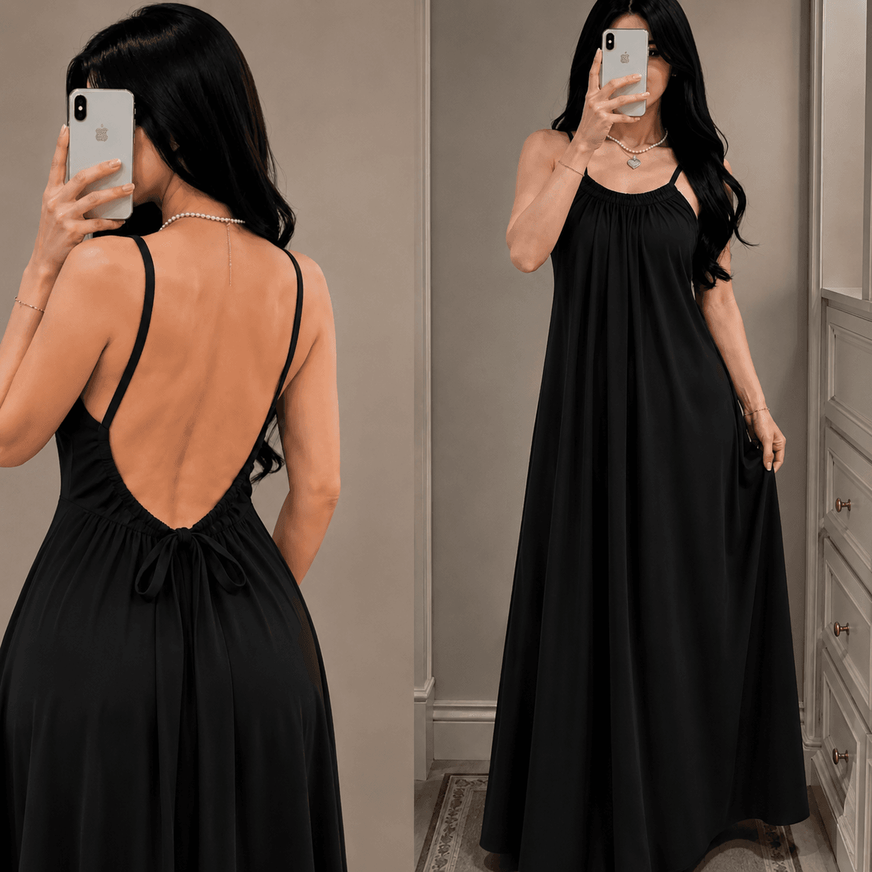 Graceful Backless Cami Maxi Dress